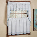 Kitchen Curtains for Windows 40+ Styles & Colors Swag, Valance, Tier Sets & Panels Cafe Curtains for Farmhouse, Rustic, Modern Décor, Adirondack White/Blue, 36" Tier Valance Set