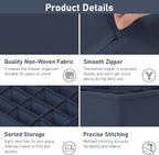 DIMJ Sock Organizer Drawer Organizer - Closet Organization and Storage, Underwear Drawer Organizer for Storing Socks, Handkerchiefs, Ties, Belts, Navy Blue