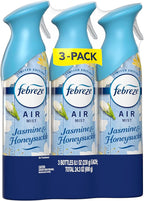 Febreze Air Mist, Air Freshener Spray, Odor Fighting Room Spray, Deodorizer for Home Bathroom Kitchen Office Apartment Dorm Room Classroom, Jasmine & Honeysuckle Scent, 8.1oz (Pack of 3)