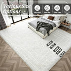 Fluffy 5x7 Area Rugs for Living Room Bedroom: Ultra Soft Shag Rug Non-Slip Non-Shedding Small Plush Bedside Rug Indoor Floor Carpets for Kids Room Playroom Entryway Nursery Dorms Home Decor Ivory