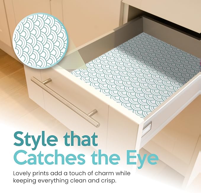 Fresh Linen Scented Drawer Liners for Dresser Drawers (10 Large Sheets, 19.7" x 14.4") - Non Adhesive Drawer Paper Liner for Bedroom Dresser & Closet Shelves by Linda’s Essentials