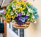 Artificial Flowers for Outdoors Fake Plants, 12pcs Fake Flowers Artificial Plants Outdoor UV Resistant,Silk Faux Flowers Shrubs Greenery Plants for Porch Garden Patio Window Box Decor