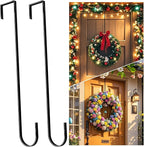 15" Wreath Hangers for Front Door,2 Pack Wreath Door Hanger,Non Scratch Over The Door Hooks Halloween Christmas Easter Decorations Welcome Sign for Front Door Décor, Slim Hangers