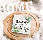 SRADMO Inspirational Botanical Eucalyptus Leaves Wood Box Sign Desk Decor, Rustic Green Eucalyptus Leaves Wooden Block Box Sign Decor for Home Office Shelf Table Decorative Accessories