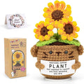 Positive Sunflower Doll Crochet with Card, Inspirational Gifts for Mother's Day Coworker Teachers Women Men Friend Daughter, Emotional Support Crochet Appreciation Gifts for Mom Birthday