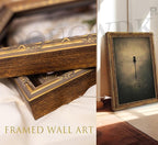 Vintage Gold Framed Wall Art Retro Dark Dragonfly Painting Canvas Prints Gothic Insect Picture Wall Decor Rustic Farmhouse Animal Poster Artwork for Living Room Bedroom Bathroom, 12x16in