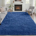 6x9 Area Rugs for Living Room Bedroom: Ultra Soft Fluffy Shag Rug Upgrade Non-Slip Non-Shedding Large Fuzzy Plush Carpet Indoor Floor Carpets for Kids Room Playroom Nursery Dorms Home Decor Blue