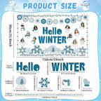 Hello Winter Bulletin Board Set Snowflake Border Classroom Decorations DIY Photo Holiday Snowman Paper Cutouts for Christmas Chalkboard School Home Wall Teacher Supplies