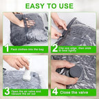 Vacuum Seal Bags for Clothing with Wireless Electric Pump - Travel & Home Use, 15 Pack Ideal Space Saver Vacuum Storage Bags, Ultimate Travel Vacuum Bags for Luggage