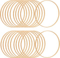 Framendino, 20 Pack Wooden Bamboo Ring Hoop Dream Catcher Rings Macrame Floral Hoops Craft for DIY Wedding Wreath Wall Hanging Decorations (8 in)