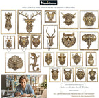 Animal Heads Wall Decor ( Includes Metal Frame) Christmas Indoor Decor Resin Animals Sculptures Head Wall Hanging Thanksgiving Decoration Gold vintage Wall Sculpture for Living Room Bedroom Office(Turkey)