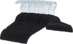 Amazon Basics Space-Saving Slim Velvet Non-Slip Clothes Hangers for Closet Organization, Sturdy with Shoulder Notches, Black, 50-Pack