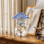 Arikyrist Crystal Forget-Me-Not Bouquet Figurines Gifts for Her Blue Flowers Decoration for Living Room Romantic Presents for Women Mom Friends Birthday Anniversary