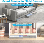 3 Inch Low Profile Under Bed Storage Drawer 2 Pack, Lightweight Underbed Clothes Storage Container Bins with NO STURCTURE, Shallow Storage Bag for Dorm & Home, With Clear Lids & Water-Resistant Fabric