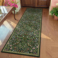 Moynesa Floral Hallway Runner Rug 2'8" x 8', Washable Non Skid Kitchen Rug, Boho Green Soft Ultra Thin Botanical Carpet Runners for Entryway Bathroom Laundry Room, Green