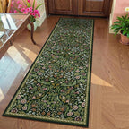 Moynesa Floral Hallway Runner Rug 2'8" x 8', Washable Non Skid Kitchen Rug, Boho Green Soft Ultra Thin Botanical Carpet Runners for Entryway Bathroom Laundry Room, Green