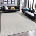Modern Micro Loop Indoor Area Rugs for Living Room Bedroom Kitchen Geometric Pebble White 4x6 Luxury Durable Low and High Pile Non-Shedding Stain Resistant Soft Area Carpet 4 x 6