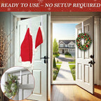 12" Metal Wreath Hanger for Front Door, Non-Scratch, 1 Pack White Wreath Hanger Heavy Duty, Over-the-Door Hooks for Hanging Welcome Sign, Wreath Holder for Easter, Halloween, Christmas Decorations