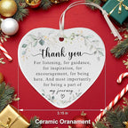 Thank You Gifts for Women, Coworkers, Ornaments fot Friendship Gift, Ceramic Heart Shape Appreciation Gift for Employee, Teacher, Car Hanging Ornaments, Car Charm, Mirror Accessories