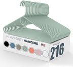 Neaties Heavy Duty Clothes Hangers 100+ Pack (216 Count) – Made in the USA – 8lb Capacity Plastic Hangers for Adult Clothing – Durable for Pants, Coats, Jackets, or Jeans – Mint
