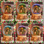 Christmas Snow Globe Musical - Nativity Snowglobes Water Snow Globes with 5 Colors Change LED Light Music Box Home Christmas Decor for Kids Wooden