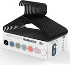 Neaties Heavy Duty Clothes Hangers 6 Pack – Made in The USA – 8lb Capacity Plastic Hangers for Adult Clothing – Durable for Pants, Coats, Jackets, or Jeans – Black