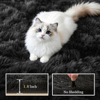 6x9 Area Rugs for Living Room Bedroom: Ultra Soft Fluffy Shag Rug Upgrade Non-Slip Non-Shedding Large Fuzzy Plush Carpet Indoor Floor Carpets for Kids Room Playroom Nursery Dorms Home Decor Black