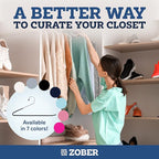 Zober Pants Hangers Non Slip - 20 Pack Open Ended Pants and Jean Hangers for Closet - Space Saving Clothes Hanger - Strong, Durable, Metal Pant Hangers (Black)