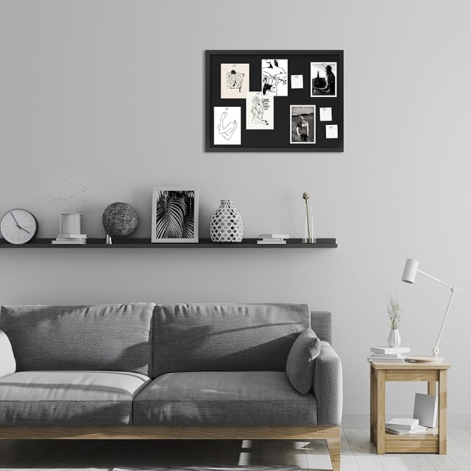 DAHAPYBOO Cork Board with Linen Black 2Pack,Bulletin Board 23"x17", Corkboards for Office Home School Message Board or Vision Board Decoration.