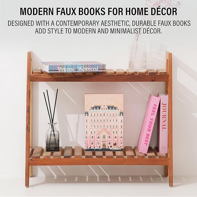 PROBENEX Velvet Medium | 4 PCS Faux Decorative Books for Home Decor | Not Real Books (Cardboard Boxes) | Coffee Table, Shelf Styling & Modern Aesthetic Accent Pieces for Living Room, Office