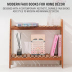 PROBENEX Velvet Medium | 4 PCS Faux Decorative Books for Home Decor | Not Real Books (Cardboard Boxes) | Coffee Table, Shelf Styling & Modern Aesthetic Accent Pieces for Living Room, Office