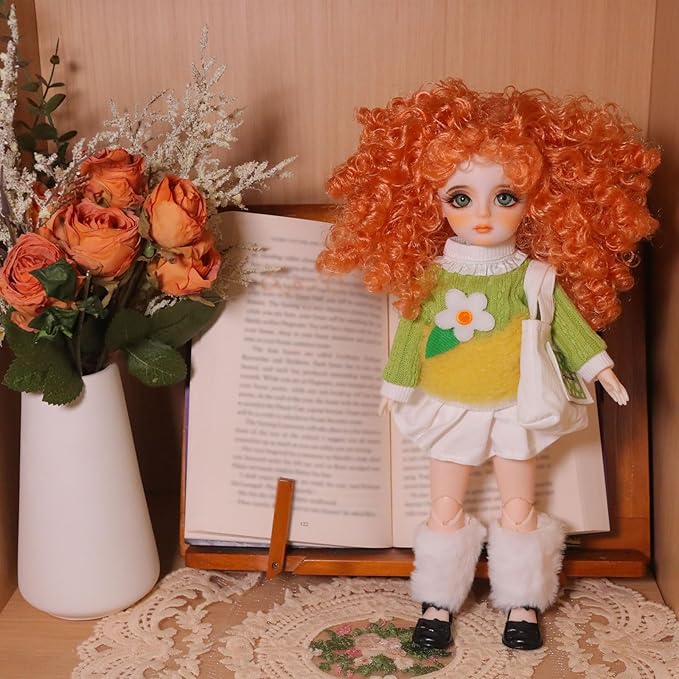 Original 1/6 Scale Anime Doll with Hand-Painted Face, Unique Cute Collectible Ball-Jointed Doll with Removable Outfit, 30cm Art Figure for Christmas & Birthday Gifts (Poppy)