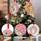 SICOHOME Dolphin Ornaments for Christmas Tree - Coastal Sea Ocean Hawaii Beach Themed Christmas Hanging Ornament with Rhinestones for Christmas Tree Gifts for Ocean Lover, Nautical Enthusiast - Pink