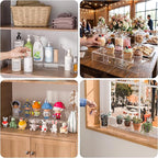 Acrylic Shelf Riser 15x4.3x2 pack of 2, Clear Display Shelf 10” for Figure, Cosmetics, Bags, Shoes, Toys, Collectibles, 15x4.3x2 Inch