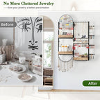 Keebofly Large Jewelry Organizer - Big Wall Mount Hanging Jewelry Holder Display for Earrings, Rings, Necklaces, Bracelets, Makeup, Perfume & Watches
