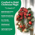 5-Pack Wire Wreath Frame – Round Metal Wreath Form with Ring Design for DIY Crafts, Floral Projects, and Home Decor – Dark Green Wire Frame for Christmas Holiday & Weddings (5, 12 Inches)