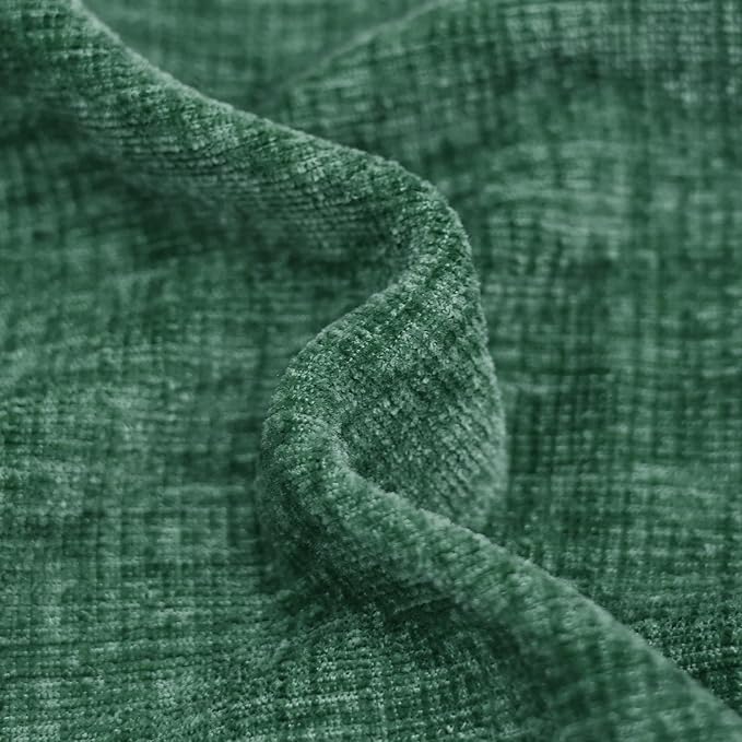 CaliTime Christmas Throw Pillow Covers Decorative 16 X 16 Inches Pack of 2 Cozy Chenille Cushion Cases for Couch Sofa Bed Living Room Home Dark Green