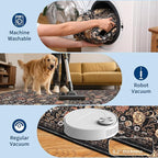 GarveeHome Brown Vintage Floral Washable 6x9 Area Rugs for Living Room Black Boho Botanical Retro Rug Low Pile Non Slip Carpet for Bedroom Nursery Dining Room
