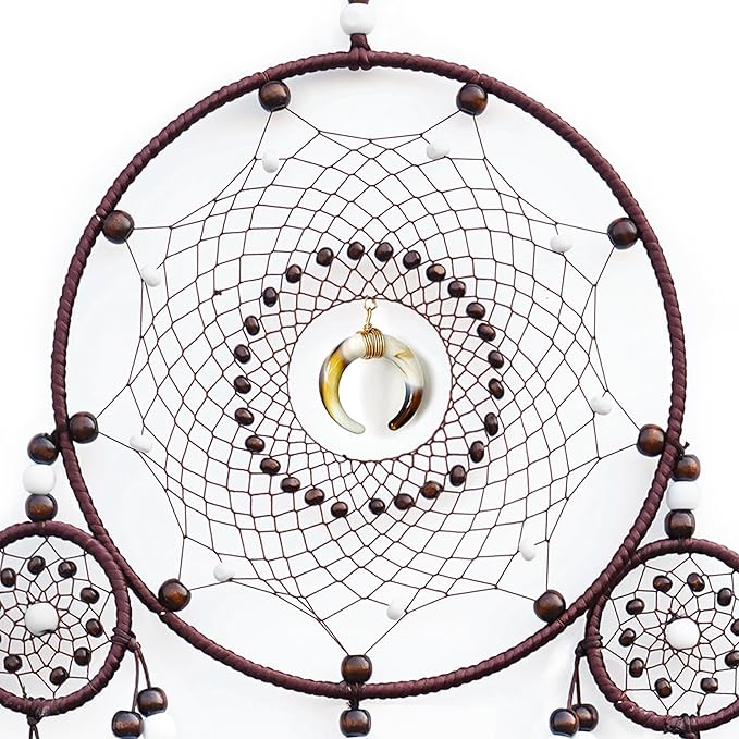 Dream Catchers for Adults,Large Dream Catchers for Bedroom,Brown Boho Dream Catcher Wall Decor Tree of Life Suncatcher Hanging Decoration Festival