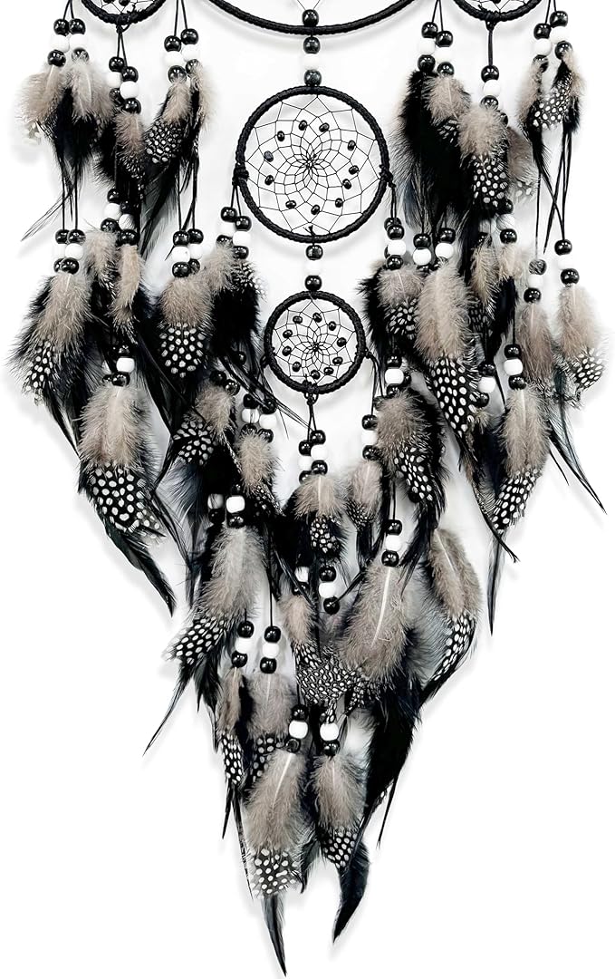 Dream Catchers for Adults Black Dream Catchers Large Dream Catcher Boho Dream Catcher Wall Decor for Boys Teen Room Decor Dorm Living Room Hanging Decoration Festival Gifts