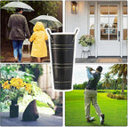 Metal Round Umbrella Stand Rack,Durable Freestanding Umbrella Rack with Cane and Walking Stick Holder,Decorative Vase,Suitable for Entryway and Porch Use,Organizer for Home and Office (White)