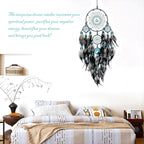 Large Dream Catchers, Boho Handmade Woven Black Dream Catchers Wall Hanging for Bedroom Living Room Dorm Room Decor, Adults Wedding Party Decor, Festival Blessing Gift (Turquoise & Black)