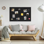 DAHAPYBOO Cork Board with Linen Black,Bulletin Board 36"x24",Corkboards for Office Home School Message Board or Vision Board Decoration.