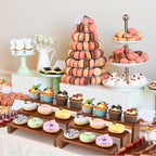 2 Sets, 6 PCS Total, Wood Risers Display Stand, Cupcake Dessert Cake Stand, Wooden Cologne Perfume Stands, Wood Riser for Kitchen Counter, Vendor Booth Display Items, Size: 9.4in, 10.6in, 11.8in (Natural Color)