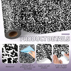 Hahafelt 1.3x39 ft Fabric Bulletin Board Roll Composition Notebook Bulletin Board Marble Non-Woven Reusable Waterproof Erasable Wrinkle Resistant Fabric Roll for Background Decor DIY Craft