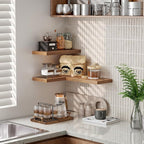 RALGEND Floating Shelves for Wall, 1.5" Thick Wall Shelf Set of 3 with Invisible Brackets, 15.7L x 7.9W Hanging Shelves Farmhouse Home Decor for Bathroom, Living Room, Bedroom, Rustic Brown 4301BJP3BF