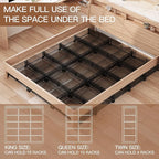 Under Bed Storage with Wheels, Foldable Metal Mesh Underbed Storage Container Bins, Tool-free Assembly Clothes Drawer Organizer, 2Pack