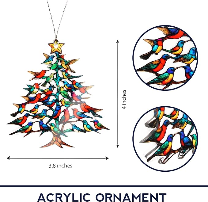 Hummingbird Gifts for Women - Christmas Ornament 2026 - Beautiful Christmas Ornaments Decorative Hummingbird with Meaningful Story Card Humming Bird Valentines Birthday Teacher Gift