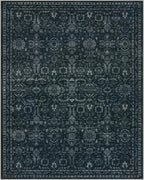 Lahome Black Area Rug for Living Room 8x10,Boho Washable Thin Carpets for Office Decor,Vintage Rubber Backed Non Slip Rug for Bedroom Dorm Apartment Hardwood Floors