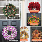 Emopeak 15 Inch Clear Wreath Hangers for Front Door - 2 Pack, Non Scratch Over The Door Hooks Wreath-Door-Hanger Sturdy Over The Door Hooks for Easter Halloween Christmas Decoration